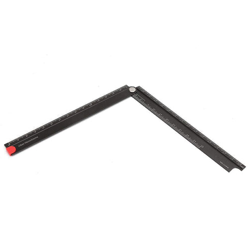 Folding Ruler, Aluminum Alloy Ruler 0-300mm Measurement Range Simple Angle Measurement Ruler 90°Folding Metal Stationery Ruler for Artists, Constr...