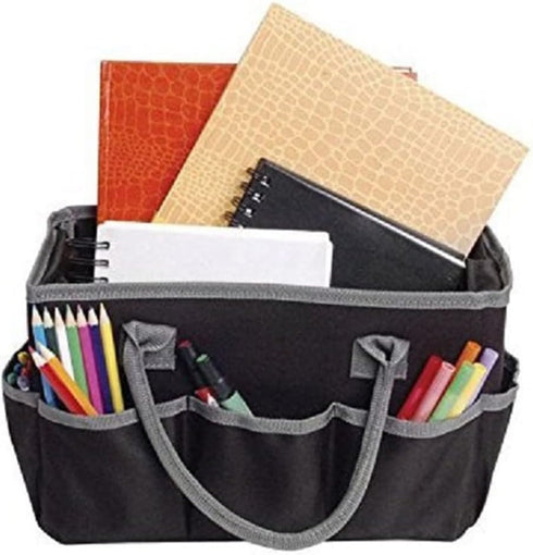 Desktop Tote and Stock Organize,Craft Storage Tote Bag,Teacher Helper Tote Bag, Organization Art Caddy Organizer with Handles and 5 Pockets for Ar...