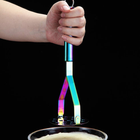 Berglander Heavy Duty Stainless Steel Rainbow Potato Ricer, Vegetable Fruit Masher (Rainbow)...