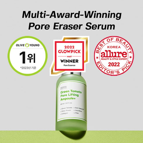 Green Tomato Pore Lifting Ampoule + | Instant Pore Minimizing & Tightening Facial Serum for Enlarged and Saggy Pores | Korean Skincare | 1.01 Fl O...