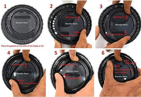 Blendin Replacement Gasket, Compatible with Nutribullet RX 1700W NB-301, N17-1001 Blenders Blade and Stay Fresh Lids (2 Pack)...