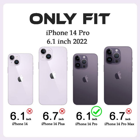 Case Compatible with iPhone 14 Pro Case, Slim Fit Crystal Clear Floral Pattern Pink Purple Flowers Design, for Girls Woman Hard Back Soft Bumper S...