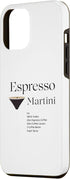 iPhone 14 Plus Espresso Martini Recipe Classic with Glass in Black Case...