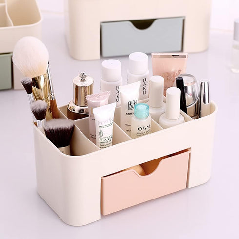 Plastic Cosmetic Display Organizer Makeup Storage Drawers Beauty Organizer Stand Skincare Storage Case Small Cosmetic Shelf for Vanity Dresser Lig...
