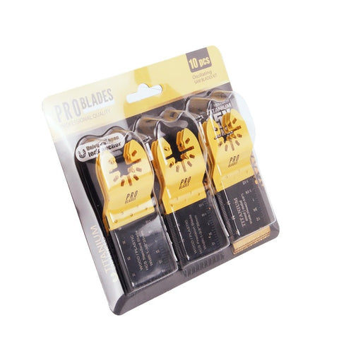 10 Pcs Oscillating Saw Blades: Premium Metal Cutting Kit for Versatile Multi-Tool Use - includes 3 Titanium Durable Blades for Metal, Nails, Wood,...