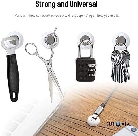 Eutuxia Magnetic Key Holder for Wall - Get Your Car & Home Keys Easier and Faster. Heavy Duty Magnets, Wall Key Holder, No Drilling, 3M Key Hook. ...