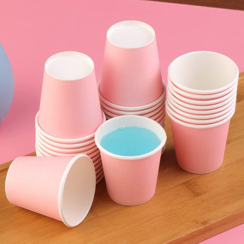 Bathroom Paper Cups 3oz 50 Count, Disposable Mouthwash Paper Cups, Pink Small Cup for Mouthwash Cups, Espresso Cups, Medicine Cups...