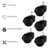 5pcs Chair Wheel, Office Chair Wheel Smooth Heavy Duty Universal Dual Caster Gaming Plastic(Black)...