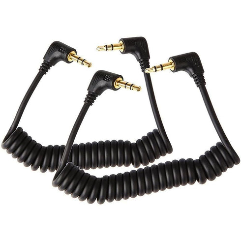 2 Pack 3.5mm to 3.5mm Audio Coiled Cable, Replacement for SC2 3.5mm TRS Mic Patch Cord for Audio Mixers, Microphones, Cameras, Recorders, Car Spea...