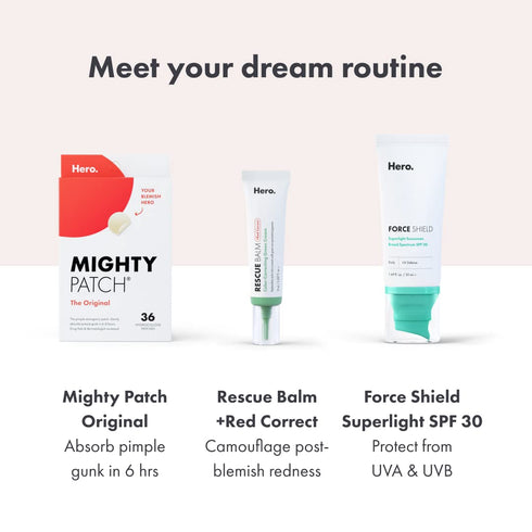 Hero Cosmetics Rescue Balm & Red Correct Post-Blemish Recovery Cream - Nourishing, Calming, Dermatologist Tested, Vegan (0.5 fl oz)...