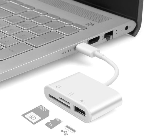 Acuvar USB C Ultra High Speed Memory Card Reader & Writer for SD, HC, SDXC, MicroSD, SDHC, MicroSDXC for Computers, Smartphones and All USB C Enab...