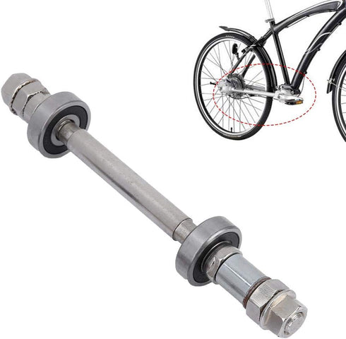 Bicycle Rear Hub Axle, Bike Axle Front 5.51inch Rear 7.09inch 6000 Bearing Metal High Load Bearing Capacity, Bike Repair Tool Accessories for Moun...