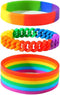 Fuqimanman2020 3pcs Silicone Rubber Rainbow Gay Lesbian Pride Wristband Bracelets Set Link Chain Sports Wristlet Party Parade Unix Friendship BFF ...