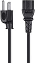 Monoprice 3ft 16AWG Power Cord Cable w/ 3 Conductor PC Power Connector Socket (C13/5-15P) - Black...