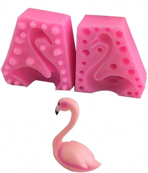 3D Flamingo Silicone Fondant Mold, Flamingo Soap Candle Crayon Wax Melts Molds, Flamingo Chocolate Candy Mold for Cake Topper Decorating...