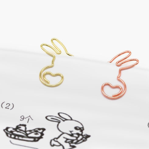 20pcs Animal Paper Clips Rabbit Creative Paper Clips Special-shaped Golden Whirly Needle Cute Colorful Clip 20pcs/pack Fixing Paper Clamp Papercli...