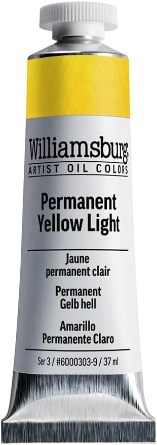 Williamsburg Artist Oil Colors by GOLDEN, Permanent Yellow Light, 37 ml tube, Professional Oil Paint, Semi-Opaque...