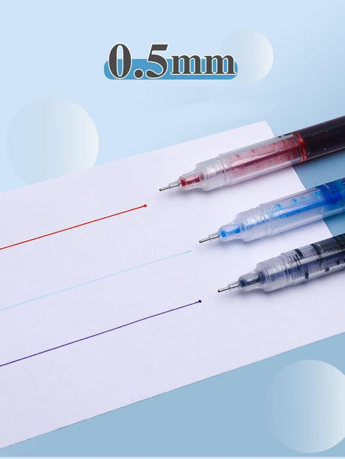12 Colors Gel Ink Pens Rolling Ball pens 0.5 mm Fine Liquid Ink Rollerball Pens Quick Drying and Smooth Writing for Journaling Office Stationery A...