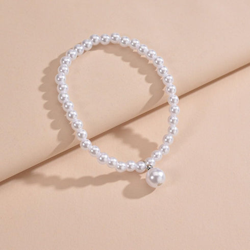 Boho Pearl Anklet Bracelet Handmade Pearl Ankle Bracelet Pearl Charm Foot Jewelry for Women...