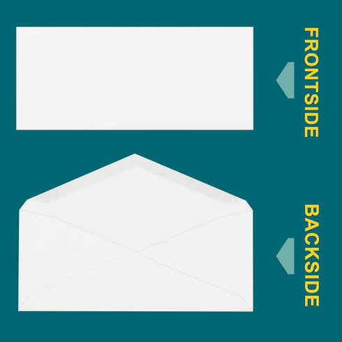 #9 Envelopes Letter Size - 80 Pack - 3 7/8 x 8 7/8 inch White Business Envelopes with Gummed Seal - Return Mailing Envelopes - Legal Envelopes for...
