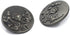 Bezelry 12 Pieces Rose and Vine Metal Shank Buttons. 20mm (3/4 inch) (Gray Silver)...