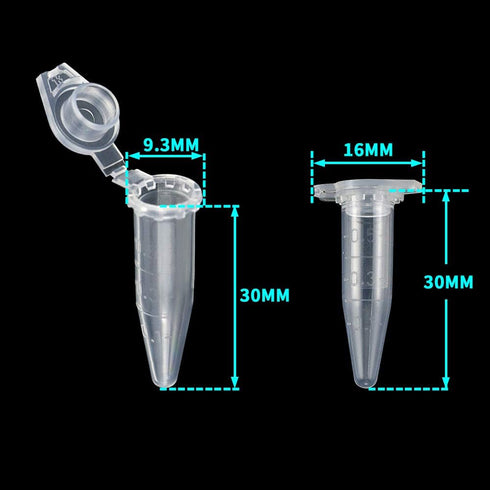 500PCS 0.5ML Clear Plastic Graduated microcentrifuge Test Tubes with Attached Lid,Micro Centrifuge Small Sample Bottle Vials Container with Cap fo...