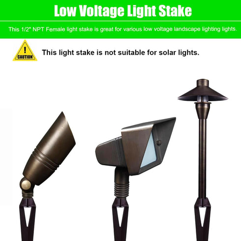 Inground Light Stakes, 1/2 NPT Female Thread, 8.6 Inch Solid Plastic Spikes,Corrosion Resistant Replacement Spike for Outdoor Landscape Path Light...