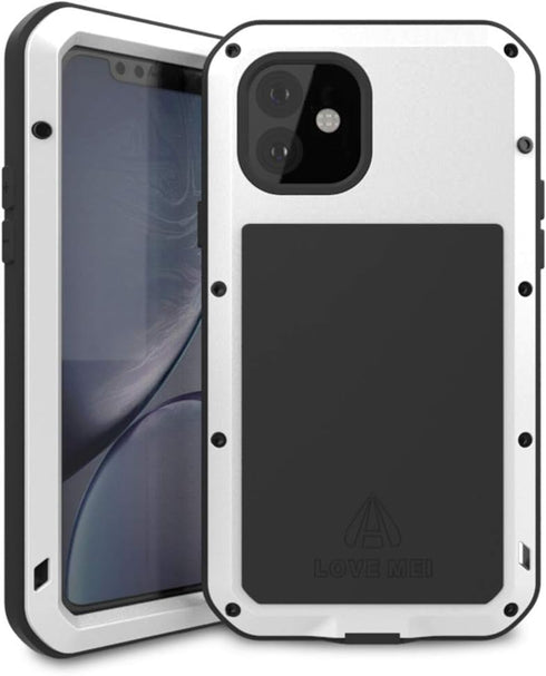 Bpowe for iPhone 11 Case,Super Shockproof Silicone Aluminum Metal Gorilla Glass Armor Tank Heavy Duty Sturdy Protector Cover Hard Case for iPhone ...