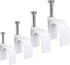 Round Cable Wire Clips, RG6/RG59/CAT5/CAT6/RJ45 Electrical Ethernet Dish TV Speaker Wire Cord Tie Holder, Single Coaxial Nail Clamps (6mm + 8mm + ...