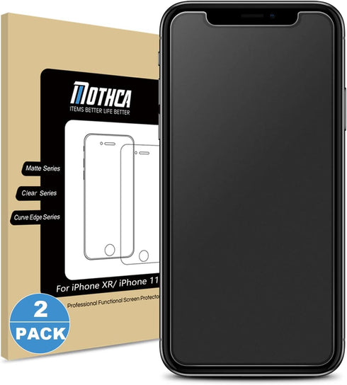 Mothca 2 Pack Matte Glass Screen Protector for iPhone XR/iPhone 11 Anti-Glare & Anti-Fingerprint Tempered Glass Clear Film Case Friendly Easy Inst...