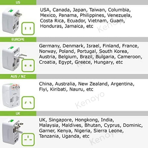 Worldwide Portable Universal Power Adapter, Plug Converter All in One International Out of Country Travel Wall Charger Plug for Wall Plug Input in...