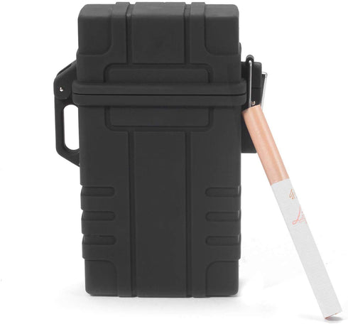 Skywin Waterproof Cigarette Case with Lighter - Airtight Cigarette Dry Box with Rechargeable Lighter - Dry Cigarette Case Protects Cigarettes from...