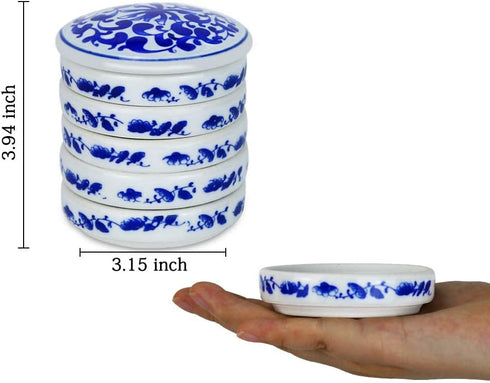 5 Layers Mixing Trays Set Round Porcelain Watercolor Palettes Sauce Dishes...