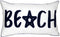 Nautical Style Embroidered Beach Throw Pillow Cover, White, 20" x 12"...