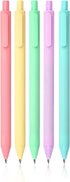 5pcs Gel Pens, Retractable Quick Dry Black Ink Pens Fine Point 0.5mm Premium Smooth Writing Pens for School Office Supplies (Macaron Color)...