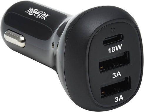 Tripp Lite USB Car Charger, 3 Port USB Car Charger, 36W Max - USB-C PD 3.0 Up to 18W, 2 USB-A QC 3.0 Up to 36W, Black (U280-C03-36W-1B)...