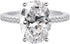 925 Silver Elliptical Perfect Cutting 3ct CZ Engagement Rings For Women Cubic Zirconia Promise Halo Engagement Ring Solitaire Engagement Ring Size...