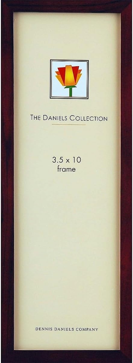 Dennis Daniels square top walnut wood 3.5"x10" panoramic photo frame with clear glass and easel back ....