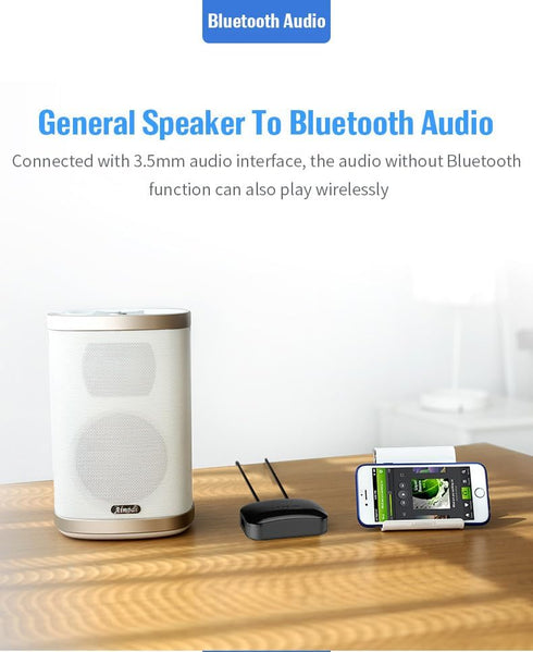 HAOQUOO Stereo Bluetooth Receiver Adapter,NFC Connection, 3.5mm/RCA Dual Audio Output Socket, Bluetooth Adapter Converter Suitable for Smartphones...