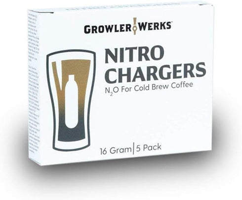 GrowlerWerks Nitro N2O Chargers, 10-Pack, Silver...