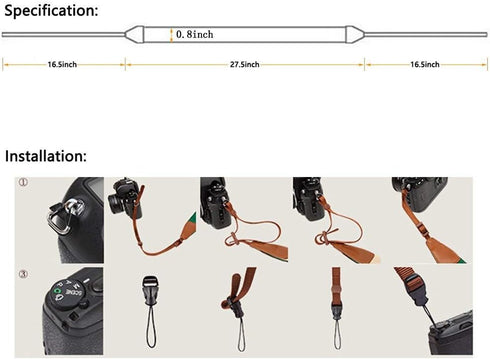 Film Camera Strap, Quick Release Slim Camera Strap for Mirrorless Camera SLR Medium DSLR Camera Black...