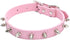 Spiked Studded Leather Dog Collar Mushrooms Rivets Cat Collar for Small Medium Dog Cat Puppy Kitty (S, Pink)...