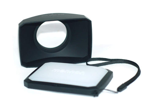 43mm 16:9 Screw Mount Rectangular Wide Angle Lens Hood + W/B Cap for Canon VIXIA HF R80 R82 R800 R72 R700 R70 R600 R62 R60 HG10 HV20 VIXIA HV40 HV...
