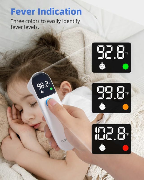 Digital Thermometer for Adults and Kids: Accurate Ear and Forehead Temperature Readings - Fever Alarm - Touchless Ideal for Babies Toddlers Infant...