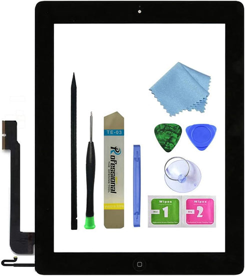 Touch Screen Digitizer Replacement for Black iPad 4 4th Generation A1458 A1459 A1460 Glass Assembly Repair Kit with Frame Bezel,Tools....