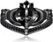 Women's Irish Claddagh Ring - 925 Sterling Silver Black Cross Heart Shape Cubic Zirconia 7 Ring Engagement Wedding Love Crown Ring Timeless Classi...