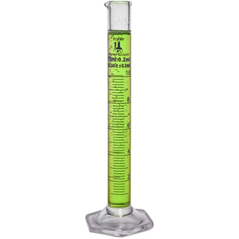 10ml Graduated Cylinder, Borosilicate 3.3 Glass, Single Metric Scale, Karter Scientific 213I10 (Single)...