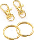 60 Pcs Premium Gold Swivel Clasps Lanyard Snap Hooks with Key Rings, Key Chain Clip Hooks Lobster Claw Clasps for Keychain Clip Lanyard, Jewelry M...