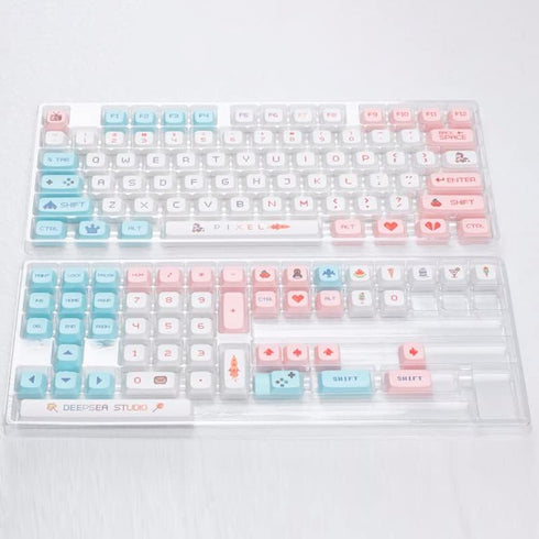 Keycap, Pixel Theme, XDA High,Keyboard Cap 64/75/87/96/98/mechanical Keyboard,PBT Material 125 Keys...