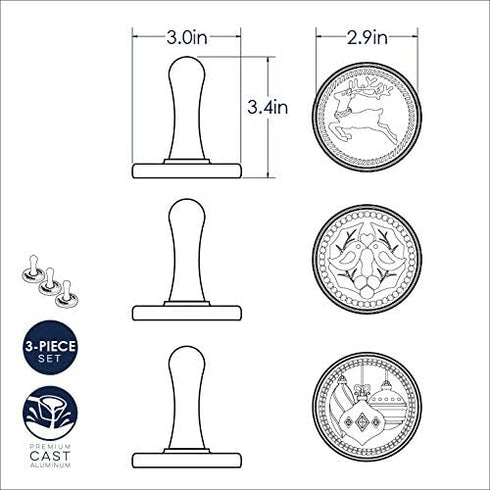 Nordic Ware 01236 Yuletide Cast Cookie Stamps, 3-inch rounds, Silver...